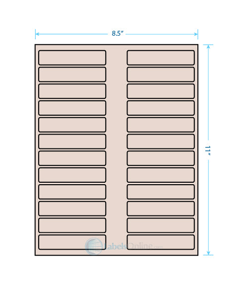 3.5" x .75" - 24 up - Pastel Tan