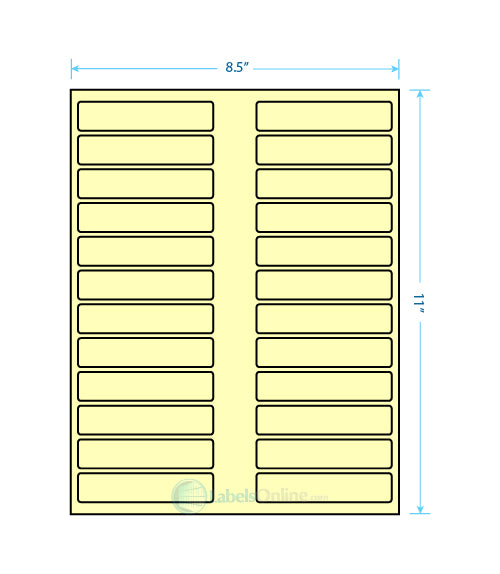 3.5" x .75" - 24 up - Pastel Yellow