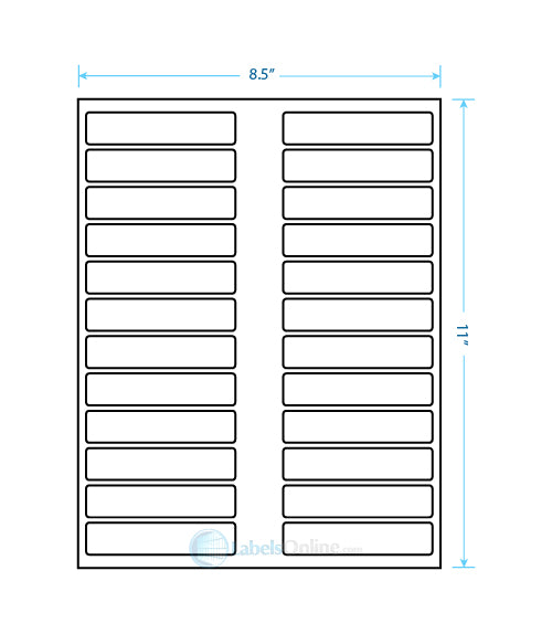 3.5" x .75" - 24 up - Standard White Matte