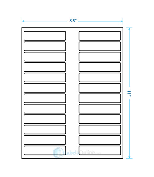 3.5" x .75" - 24 up - White Polyester