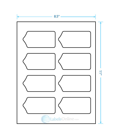 3.5625" x 1.75" - 8 up - Crystal Clear (Laser)