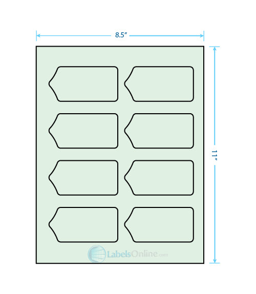 3.5625" x 1.75" - 8 up - Pastel Green (Laser)
