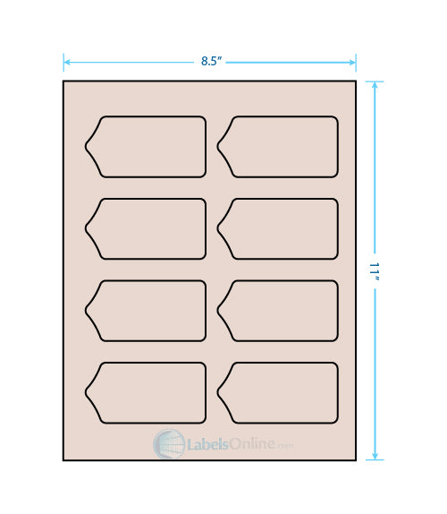3.5625" x 1.75" - 8 up - Pastel Tan (Laser)