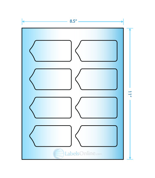 3.5625" x 1.75" - 8 up - Premium High Gloss (Laser)