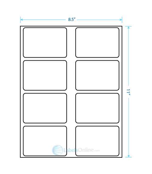3.625" x 2.5" - 8 up - Clear Matte