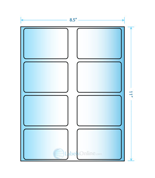 3.625" x 2.5" - 8 up - High Gloss