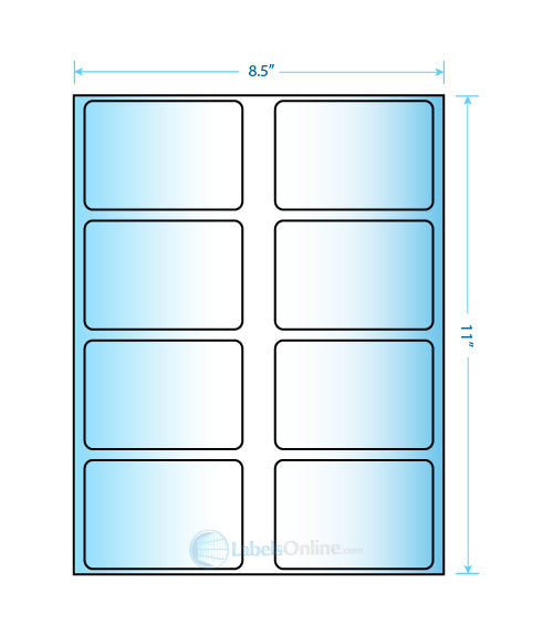 3.625" x 2.5" - 8 up - Mid Gloss