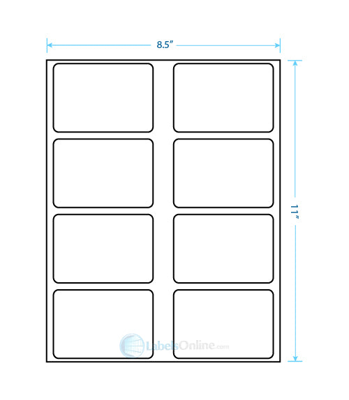 3.625" x 2.5" - 8 up - Opaque/Blockout