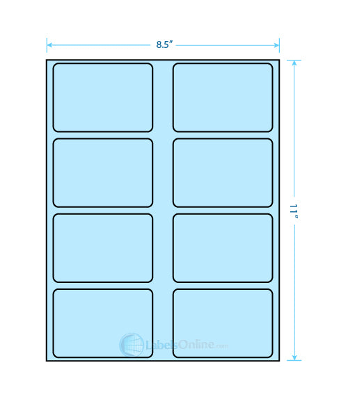 3.625" x 2.5" - 8 up - Pastel Blue