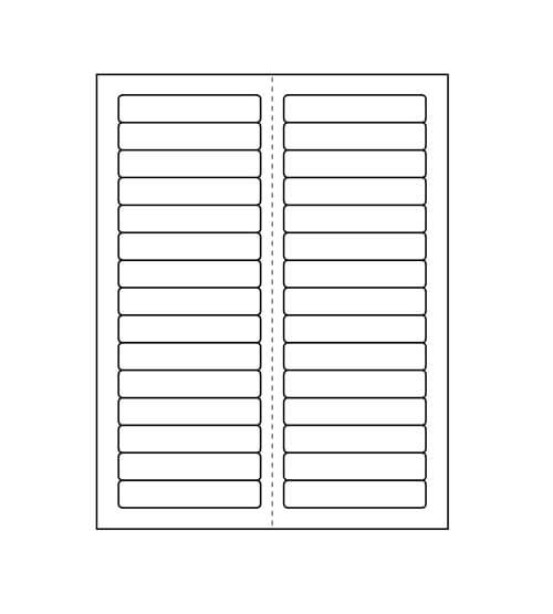 3 7/16" x 2/3" Laser/Inkjet File Folder Labels; 30 up; 100 sheets/case - Standard White Matte