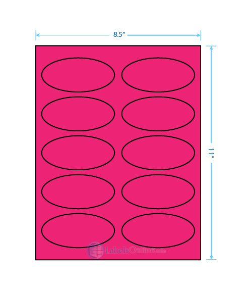 3.75" x 1.75" - 10 up - Fluorescent Pink (Laser)