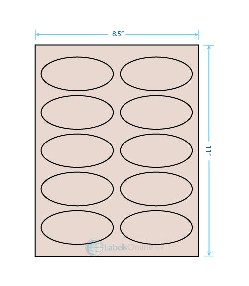 3.75" x 1.75" - 10 up - Pastel Tan (Laser)