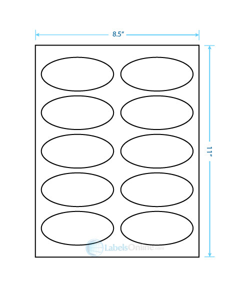 3.75" x 1.75" - 10 up - White Polyester (Laser)