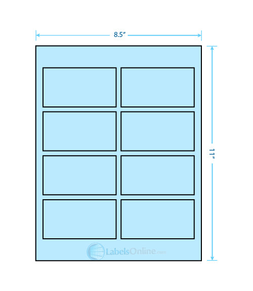 3.75" x 2" - 8 up - Pastel Blue (Laser)