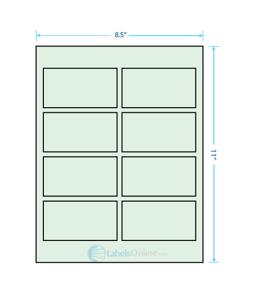 3.75" x 2" - 8 up - Pastel Green (Laser)