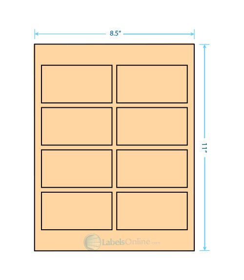 3.75" x 2" - 8 up - Pastel Orange (Laser)