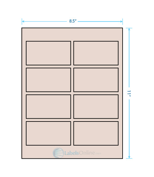 3.75" x 2" - 8 up - Pastel Tan (Laser)