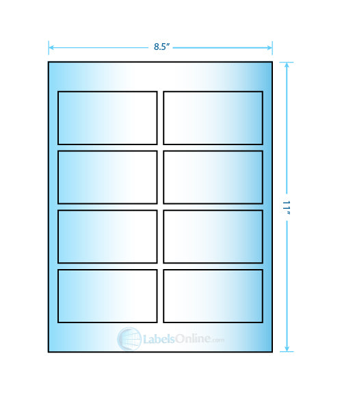3.75" x 2" - 8 up - White Vinyl Drum (Laser)