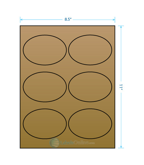 3.875" x 2.6875" Barcode Labels - 6 up - Brown Kraft