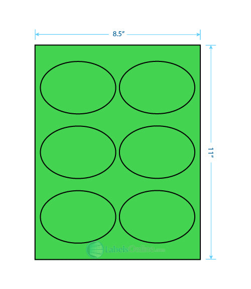 3.875" x 2.6875" Barcode Labels - 6 up - Fluorescent Green