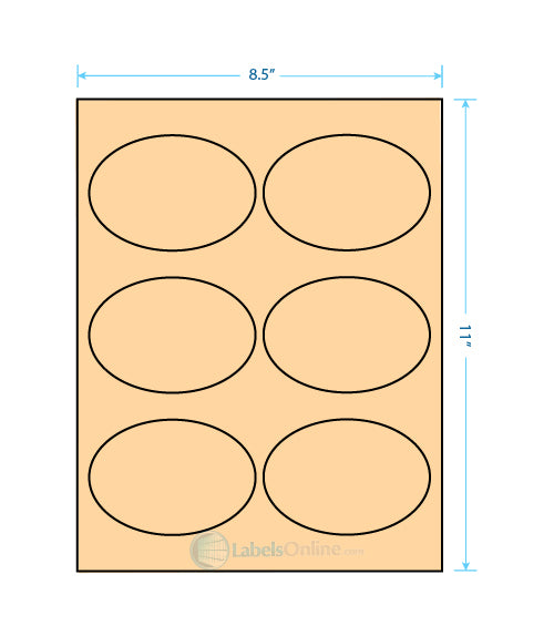 3.875" x 2.6875" Barcode Labels - 6 up - Pastel Orange
