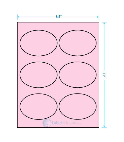 3.875" x 2.6875" Barcode Labels - 6 up - Pastel Pink