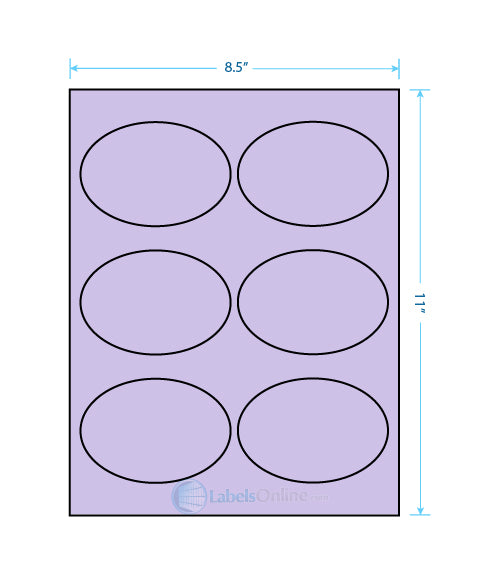 3.875" x 2.6875" Barcode Labels - 6 up - Pastel Purple