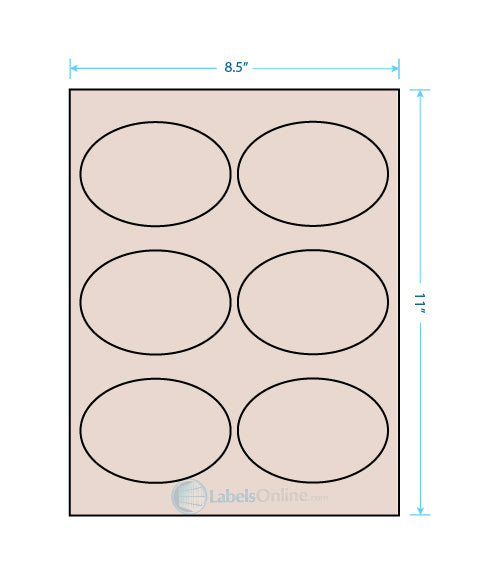 3.875" x 2.6875" Barcode Labels - 6 up - Pastel Tan
