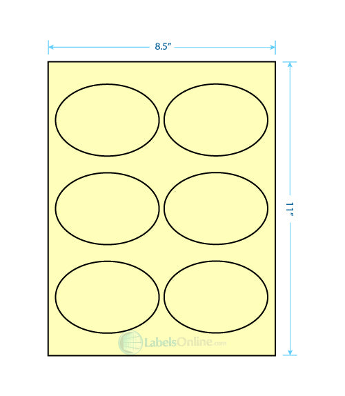 3.875" x 2.6875" Barcode Labels - 6 up - Pastel Yellow