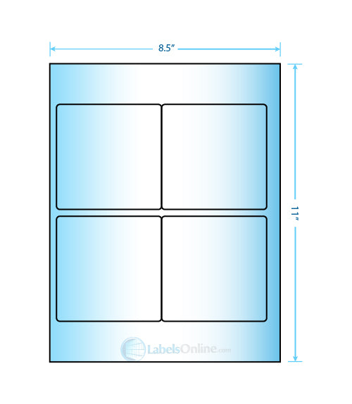 3.875" x 3.875" - 4 up - Mid Gloss (Laser)