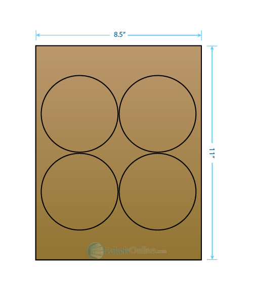 3.9375" - 4 up - Brown Kraft (Laser / Inkjet)