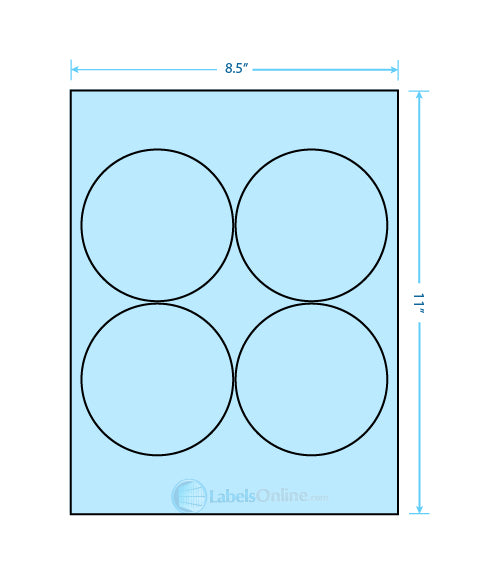 3.9375" - 4 up - Pastel Blue (Laser)