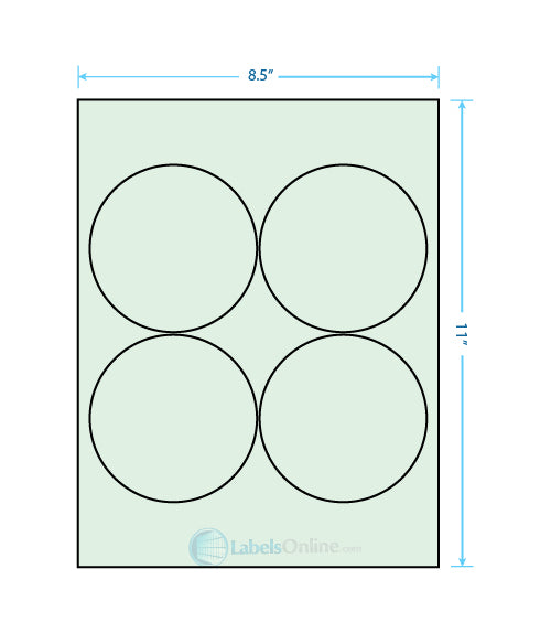 3.9375" - 4 up - Pastel Green (Laser)