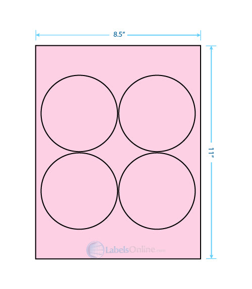 3.9375" - 4 up - Pastel Pink (Laser)