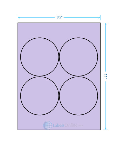 3.9375" - 4 up - Pastel Purple (Laser)