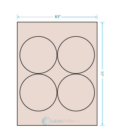 3.9375" - 4 up - Pastel Tan (Laser)