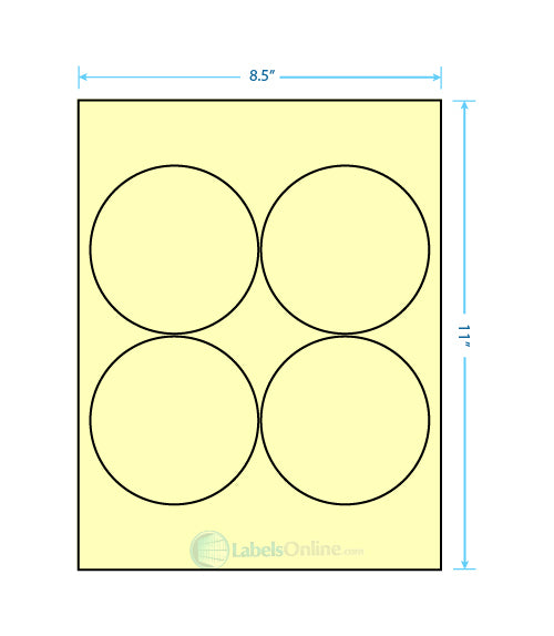 3.9375" - 4 up - Pastel Yellow (Laser)