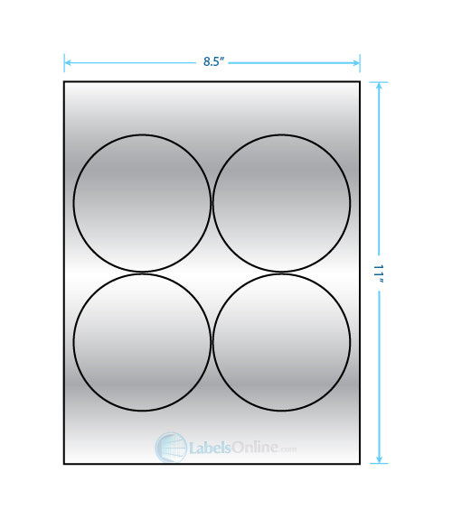 3.9375" - 4 up - Silver Foil (Laser)