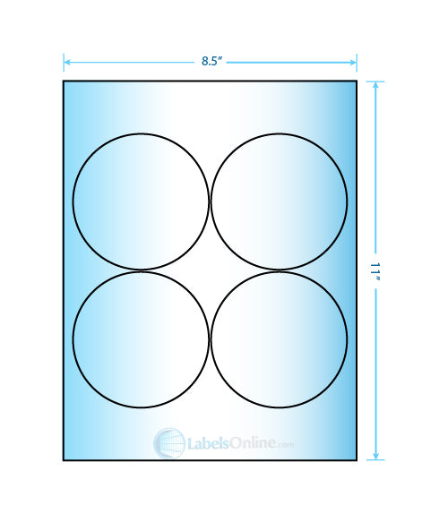 3.9375" - 4 up - White Vinyl Drum (Laser)