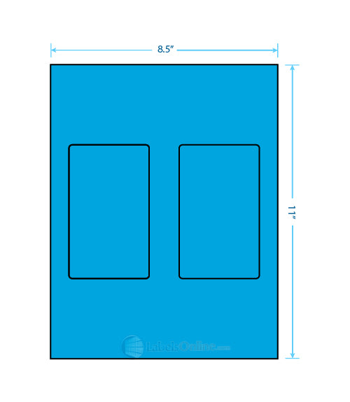 3" x 5" - 2 up - Fluorescent Blue (Laser)