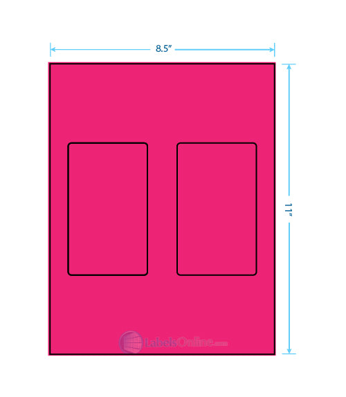 3" x 5" - 2 up - Fluorescent Pink (Laser)