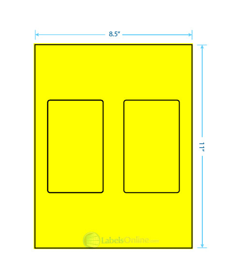 3" x 5" - 2 up - Fluorescent Yellow (Laser)