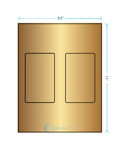 3" x 5" - 2 up - Gold Foil (Laser)