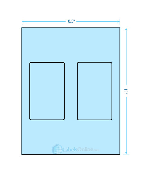 3" x 5" - 2 up - Pastel Blue (Laser)