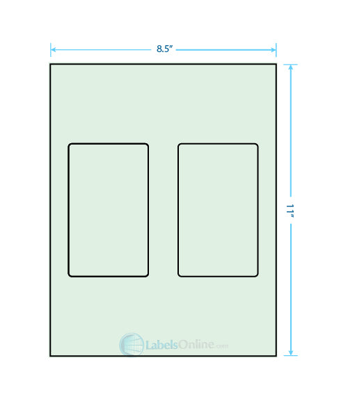 3" x 5" - 2 up - Pastel Green (Laser)