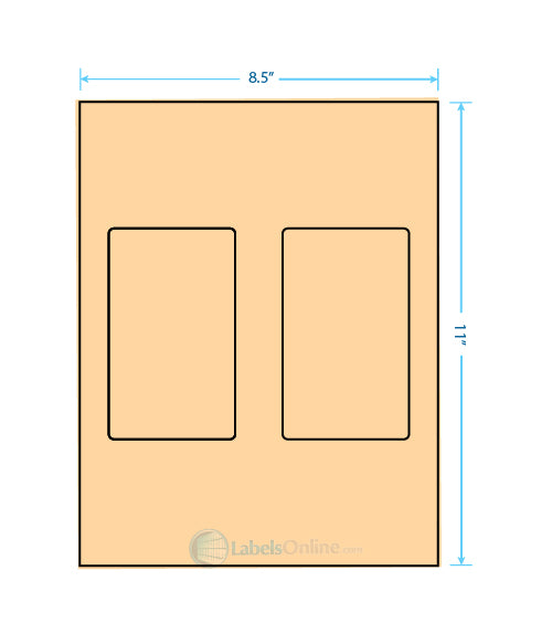 3" x 5" - 2 up - Pastel Orange (Laser)