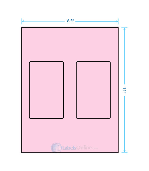 3" x 5" - 2 up - Pastel Pink (Laser)