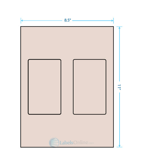 3" x 5" - 2 up - Pastel Tan (Laser)