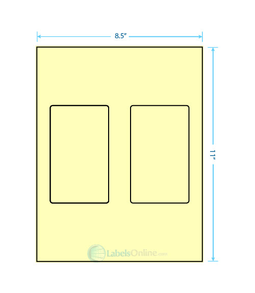 3" x 5" - 2 up - Pastel Yellow (Laser)