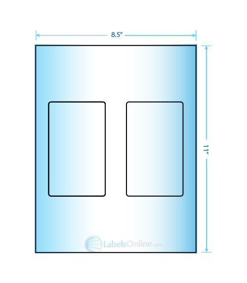3" x 5" - 2 up - White Vinyl Drum (Laser)
